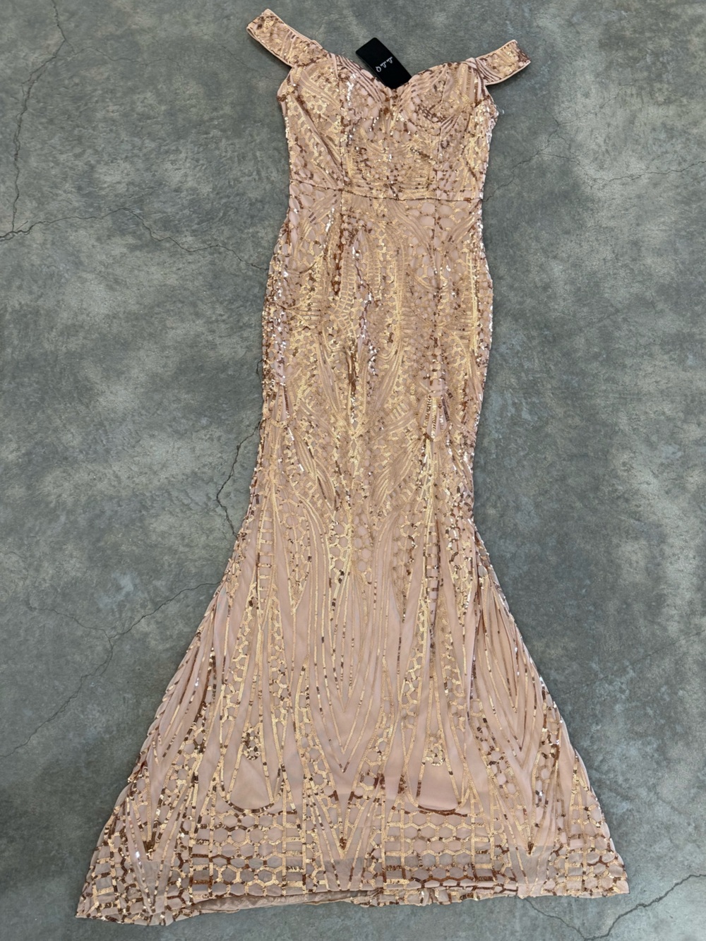 Off-Shoulder Sequin Mermaid Dress